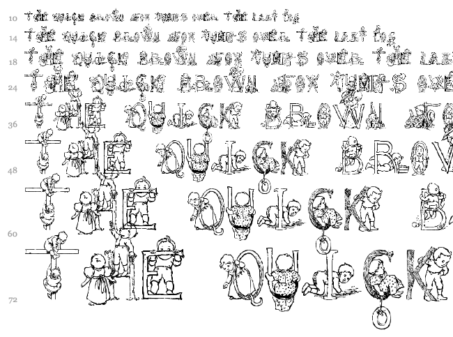 HFF Kids Stuff font waterfall